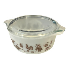 Vintage Pyrex Early American Pattern Milk Glass Bowl & Refrigerator Dish Set (3 Pieces) — listing 3
