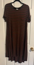 LuLaRoe Carly Dress - Brown/Black Aztec Geometric Print, Size M — listing 6