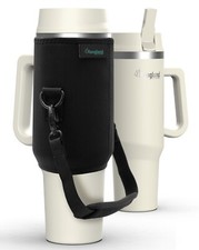 Purple Insulated Stainless Steel Tumbler with Handle and Straw, 1100ml — listing 2