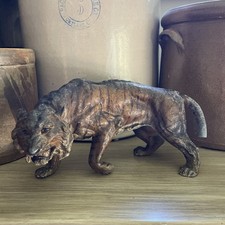 Cast Bronze Prowling Tiger Sculpture with Verdigris Patina — listing 6