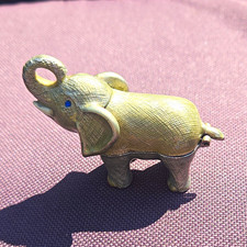 Thai-Style Elephant Pedestal Lidded Trinket Box with Basketweave Dome Lid — listing 6