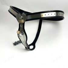 Novelty Leather Chastity Belt with Copper Heart Plaque and Padlock