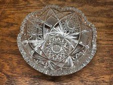 Cut Glass Low Bowl with Diamond and Thumbprint Pattern — listing 4