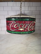 Coca-Cola Tiffany-Style Stained Glass Table Lamp with Ornate Metal Base — listing 4