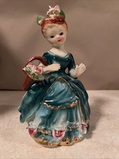 White Porcelain Figurine of Girl Feeding Fawn/Deer with Flowers — listing 5