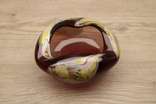Hand-Blown Amethyst/Plum Art Glass Bottle Vase with Pinched Dimple, 16 inches — listing 6