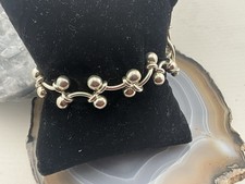 Silpada Sterling Silver DNA Interlocking Bracelet, Ball & Bar Links, Toggle Clasp, 7" L — listing 4