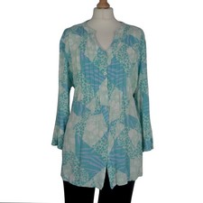 Cotton Traders Pink Butterfly & Floral Print Button-Up Blouse, Size 16 — listing 3