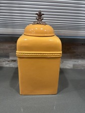 Belaverra Cream Ceramic Kitchen Canister Set with Pewter Pineapple Finials — listing 5