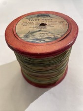 Vintage Wooden Fishing Line Winder with Assorted Braided Line and Hand Crank