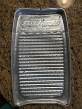 Vintage Wooden Frame Washboard with Corrugated Aluminum Rubbing Surface