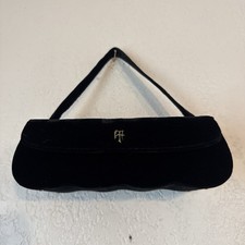 Vintage Black Velvet Snap Top Evening Bag/Clutch — listing 2