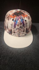 Quanhaigou Splatter Paint Tropical Print Snapback Baseball Cap