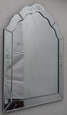 Venetian-Style Beveled Mirror-on-Mirror Wall Mirror with Faceted Glass Tile Frame — listing 3