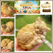 Ceramic Ginger Kitten Figurine Group on Cobblestone Base with Armchair and Rug
