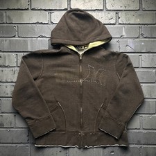 Black Y2K Grunge Zip-Up Hoodie with 'LA' Gothic Embroidery and Grommet Detailing — listing 6
