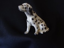 Vintage Porcelain Dalmatian Dog Figurine in Crouching Pose Foil/paper sticker present — listing 5