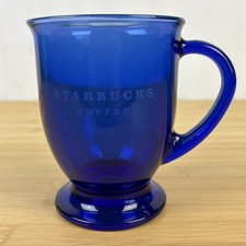 Starbucks Cobalt Blue Glass Pedestal Coffee Mug — listing 4