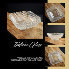 Indiana Glass Diamond Point 7" Square Ruffled Sawtooth Edge Plate — listing 6