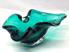 Hand-Blown Art Glass Freeform Splash Vase with Coiled Base and Orange/White Swirl