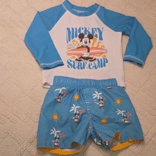 Disney Mickey Mouse Baby Boy Short-Sleeve Button-Up Shirt, Size 3 Months, Gray Allover Face Print — listing 4
