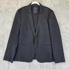 Guess Men's Black Cotton Snap-Front Blazer Jacket, Size L (NWT)