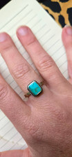 Gold-Tone Ring with Oval Turquoise-Blue Cabochon — listing 4