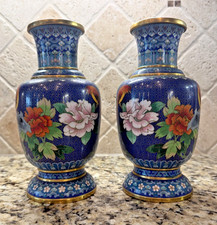 Chinese Cloisonné Enamel Baluster Vase with Peony Floral Design on Gilt Ground — listing 5