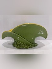 Royal Haeger Mid-Century Oblong Console Bowl with Sculptural Leaf Design and Fruit-Decorated Base — listing 4