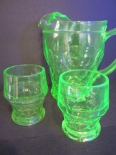 Anchor Hocking Green Uranium Depression Glass Handled Berry Bowl, 4.5 inches — listing 3