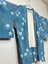 Japanese Short Kimono Jacket in Navy Fine Wool (Hanten / Haori Style) — listing 4