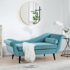 Sage Green Microfiber Upholstered Chaise Lounge — listing 2