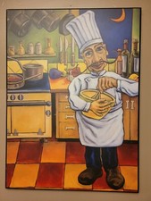 Rafuse 3D Sculpted Resin Chef Wall Plaque with Whimsical Kitchen Scene — listing 6