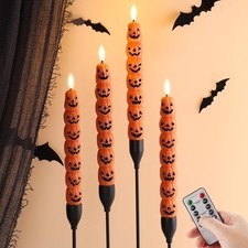 Halloween LED Flameless Candles 3-Piece Set with Spider Web Design — listing 6