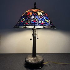 Tiffany-Style Stained Glass Peacock Figural Table Lamp — listing 3