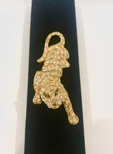 Trifari Figural Tiger Head Brooch with Red Rhinestone Eyes — listing 6