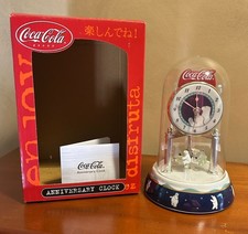 Coca-Cola Polar Bear Anniversary Dome Clock with Skating Bears — listing 2