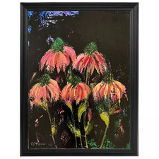 Framed Abstract Expressionist Horizontal Mixed-Media Painting, Maker Unknown — listing 2