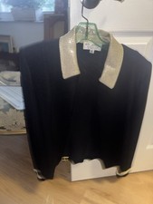 St. John Cream & Gold Metallic Bouclé Knit Jacket Size 6 — listing 6