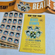 1964 Hallmark Beatles Stamps Complete Set of 4 - John, Paul, George, Ringo — listing 3