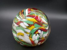 Hand-Blown Art Glass Vase with Swirled Orange, Red and Black Marbled Pattern — listing 2