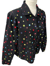 Keren Hart Red Cotton Twill Grommet-Front Mandarin Collar Jacket — listing 3