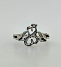 Petite Double-Heart Ring with Small Accent Stones — listing 5