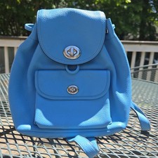Coach Mini Backpack in Pink Nylon and Red Pebbled Leather with Script Logo — listing 3