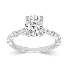 Riddle's Jewelry Diamond Solitaire Engagement Ring with Pavé-Set Shoulders — listing 3