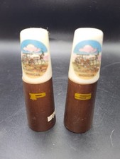Vintage Michigan Souvenir Miniature Teapot Salt & Pepper Shakers with Tray, Silver-Tone — listing 6