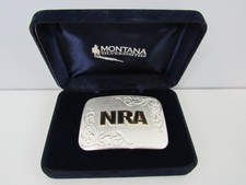 Montana Silversmiths NRA Silver & Gold-Tone Western Eagle Belt Buckle — listing 4