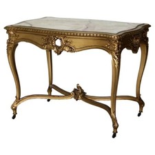 French Louis XV Style Giltwood Onyx-Top Occasional Table — listing 2