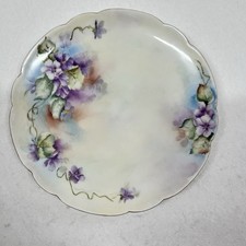 Haviland Limoges Porcelain Plate with Blue Floral Sprays and Gold Trim — listing 4