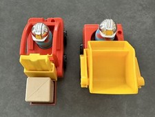 Vintage Fisher-Price Little People Construction Forklift & Front Loader Set